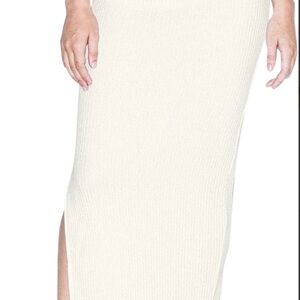 American Apparel Cream Ribbed Maxi Skirt